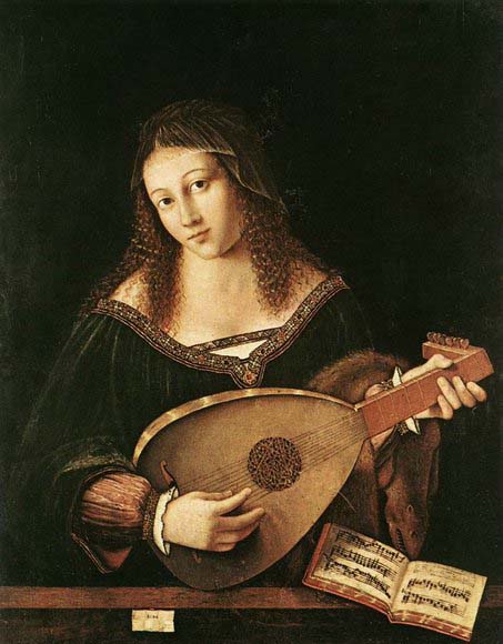 BARTOLOMEO VENETO Woman Playing a Lu